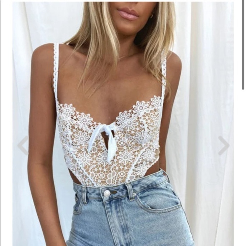 In bloom white bodysuit from Skylar and Madison